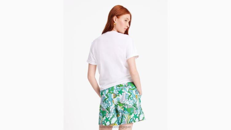 t-shirt à ornements Kate Spade femmes vêtements D8288690 blanc frais