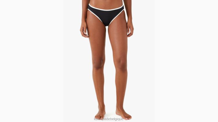 bas de bikini piqué contrastant Kate Spade femmes vêtements D8288949 noir