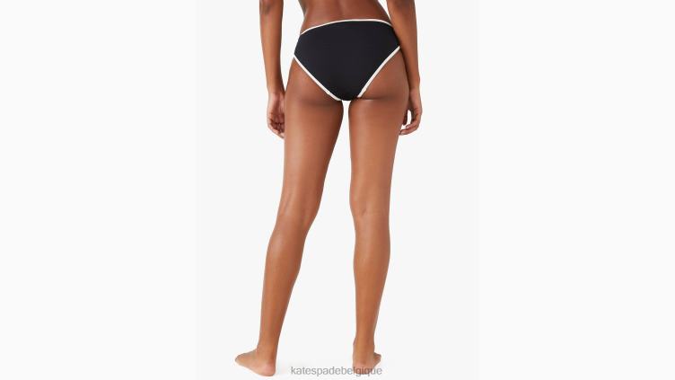 bas de bikini piqué contrastant Kate Spade femmes vêtements D8288949 noir