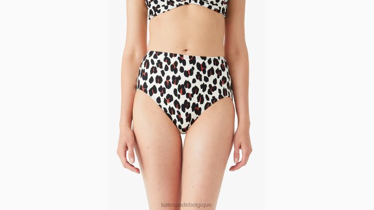 bas de bikini taille haute félin fidji Kate Spade femmes vêtements D8288934 noir
