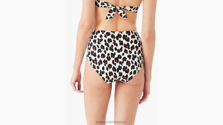 bas de bikini taille haute félin fidji Kate Spade femmes vêtements D8288934 noir