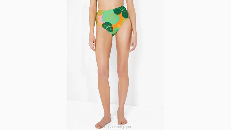 bas de bikini taille haute à fleurs concombre Kate Spade femmes vêtements D8288933 opale