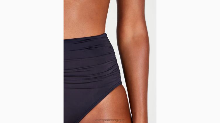 bas de bikini taille haute froncé Kate Spade femmes vêtements D8288798 noir