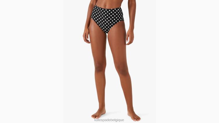 bas de bikini taille haute à pois lia Kate Spade femmes vêtements D8288808 noir