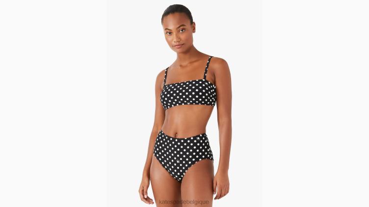 bas de bikini taille haute à pois lia Kate Spade femmes vêtements D8288808 noir