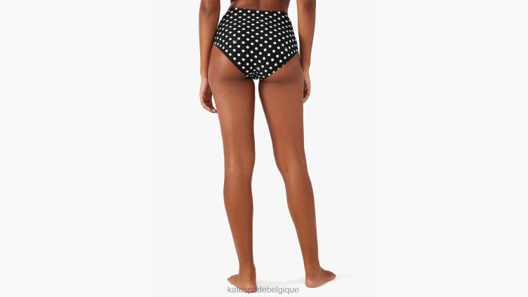 bas de bikini taille haute à pois lia Kate Spade femmes vêtements D8288808 noir