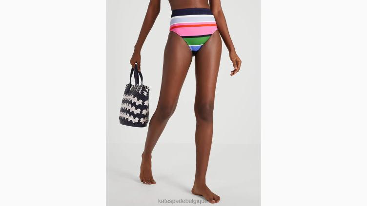 bas de bikini taille haute à rayures Sunny Day Kate Spade femmes vêtements D8288779 multi