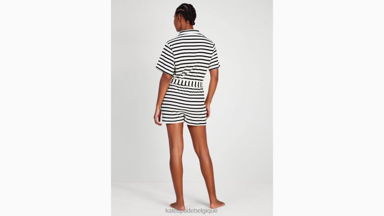 barboteuse cache-maillot à rayures bretonnes Kate Spade femmes vêtements D8288796 noir