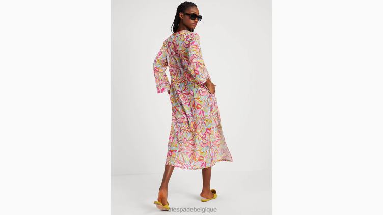 caftan cache-maillot à fleurs anémone Kate Spade femmes vêtements D8288789 rose multicolore
