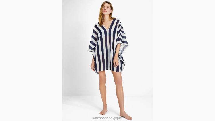 caftan cache-maillot à rayures Kate Spade femmes vêtements D8288805 riche marine multi