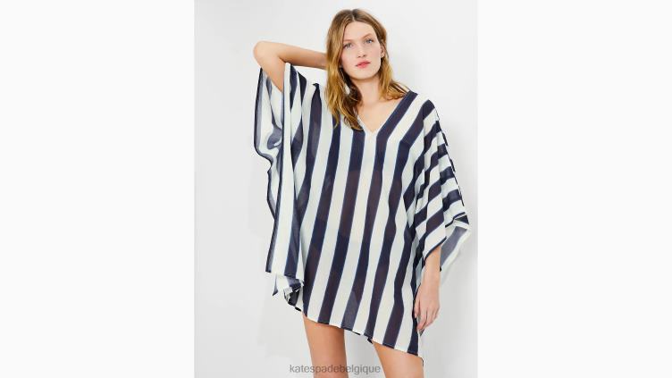caftan cache-maillot à rayures Kate Spade femmes vêtements D8288805 riche marine multi