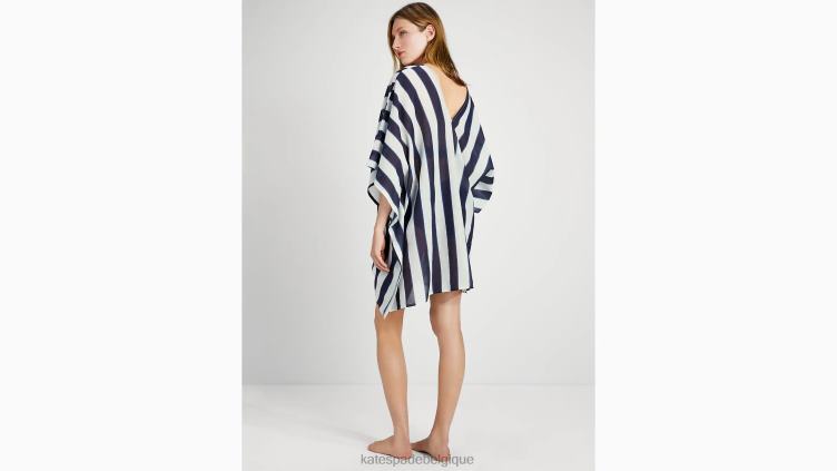 caftan cache-maillot à rayures Kate Spade femmes vêtements D8288805 riche marine multi