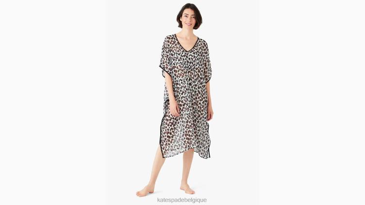 caftan long cache-maillot félin des Fidji Kate Spade femmes vêtements D8288964 noir
