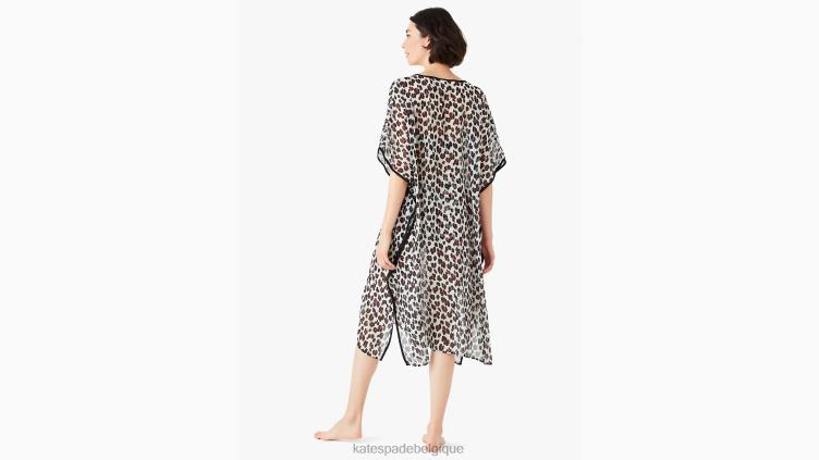 caftan long cache-maillot félin des Fidji Kate Spade femmes vêtements D8288964 noir