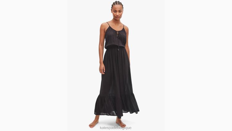 robe longue cache-cœur Cabana Kate Spade femmes vêtements D8288804 noir