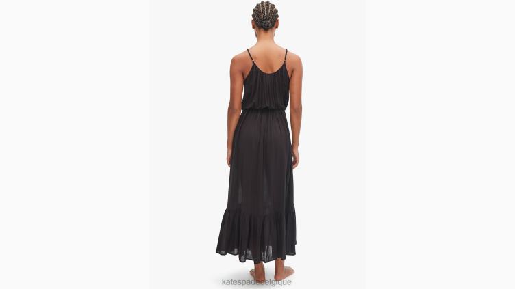 robe longue cache-cœur Cabana Kate Spade femmes vêtements D8288804 noir
