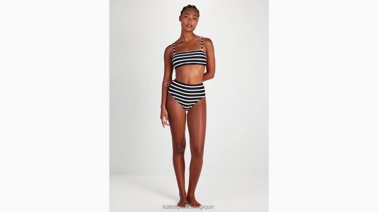 haut à col carré à rayures marinières Kate Spade femmes vêtements D8288792 noir