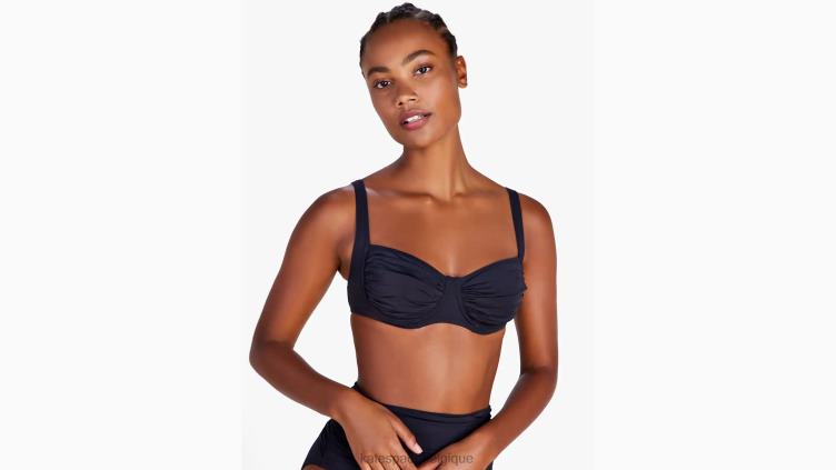 haut de bikini froncé à armatures Kate Spade femmes vêtements D8288797 noir