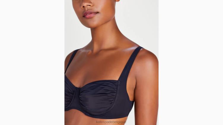 haut de bikini froncé à armatures Kate Spade femmes vêtements D8288797 noir