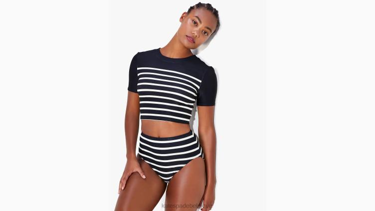 haut rashguard à rayures bretonnes Kate Spade femmes vêtements D8288793 noir
