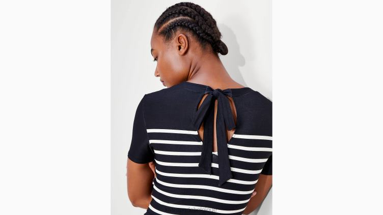 haut rashguard à rayures bretonnes Kate Spade femmes vêtements D8288793 noir