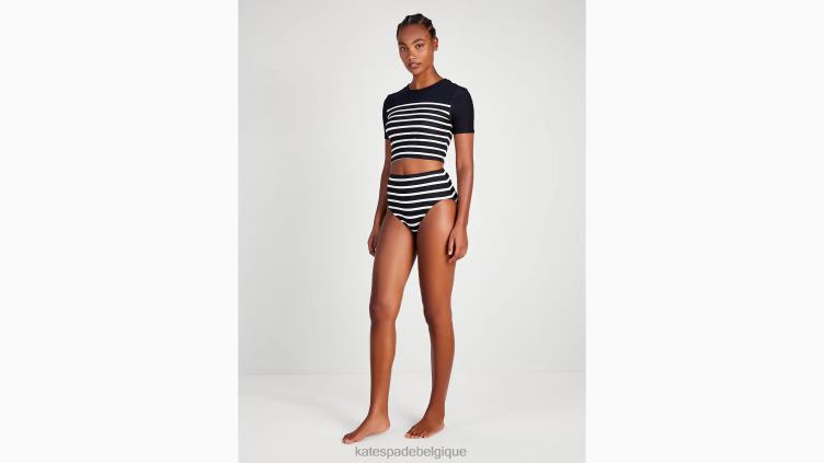 haut rashguard à rayures bretonnes Kate Spade femmes vêtements D8288793 noir
