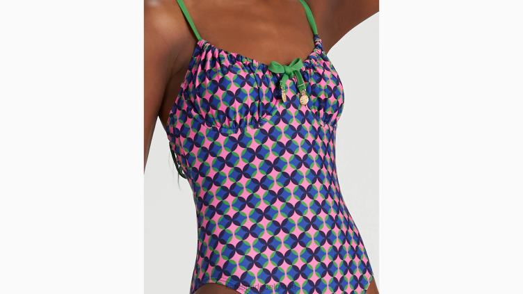 maillot de bain une pièce à carreaux de patio Kate Spade femmes vêtements D8288790 nuage rose