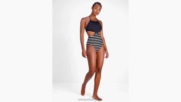 monokini col montant à rayures bretonnes Kate Spade femmes vêtements D8288795 noir