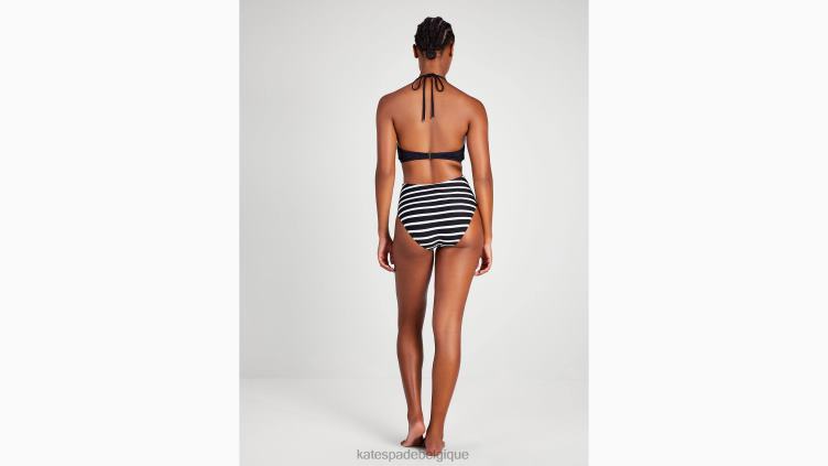 monokini col montant à rayures bretonnes Kate Spade femmes vêtements D8288795 noir