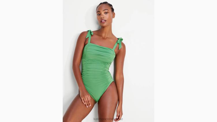 une-pièce froncé à encolure carrée Kate Spade femmes vêtements D8288802 légumes verts amers