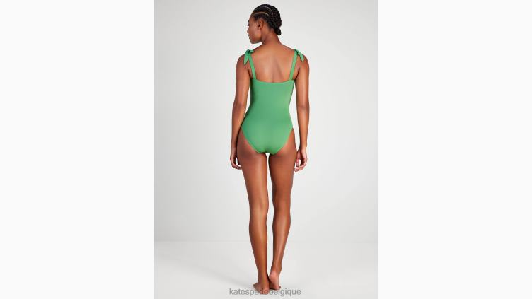 une-pièce froncé à encolure carrée Kate Spade femmes vêtements D8288802 légumes verts amers