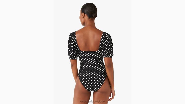 une-pièce à manches bouffantes lia dot Kate Spade femmes vêtements D8288809 noir