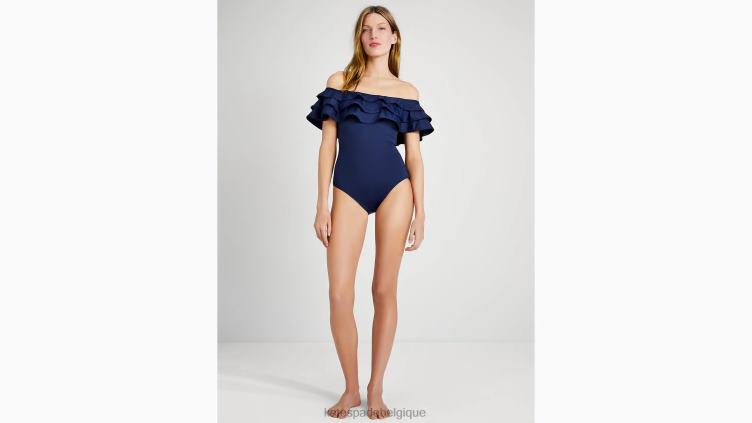 une-pièce épaules dénudées à volants palm beach Kate Spade femmes vêtements D8288799 blazer bleu