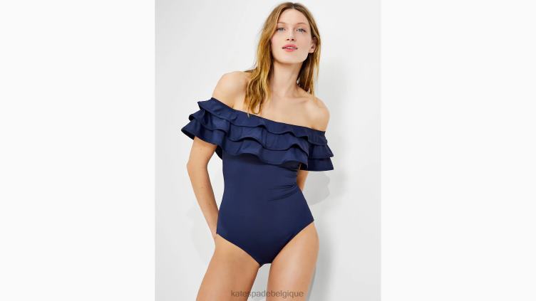 une-pièce épaules dénudées à volants palm beach Kate Spade femmes vêtements D8288799 blazer bleu