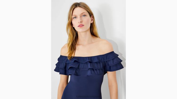 une-pièce épaules dénudées à volants palm beach Kate Spade femmes vêtements D8288799 blazer bleu