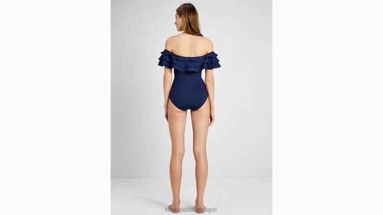 une-pièce épaules dénudées à volants palm beach Kate Spade femmes vêtements D8288799 blazer bleu